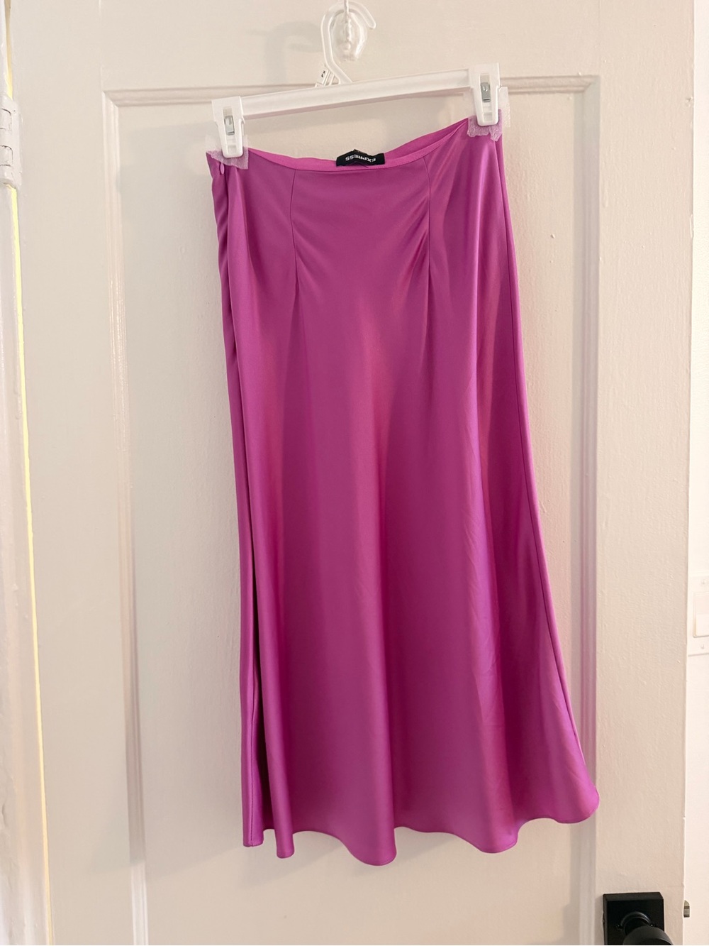 Express Bright Magenta A-Line Midi Skirt - Picture 2 of 3